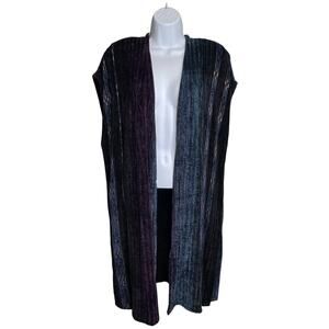 Cynthia Krause Weavers Women’s Chenille Long Sleeveless Vest One Size Fiber Arts